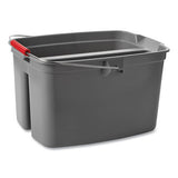 Rubbermaid® Commercial 19 Quart Double Utility Pail, 18 X 14 1-2 X 10, Gray Plastic freeshipping - TVN Wholesale