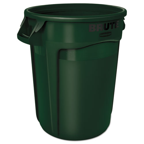 Rubbermaid® Commercial Round Brute Container, Plastic, 32 Gal, Dark Green freeshipping - TVN Wholesale