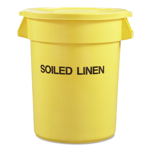Rubbermaid® Commercial Round Brute Container With "trash Only" Imprint, Plastic, 33 Gal, Yellow freeshipping - TVN Wholesale