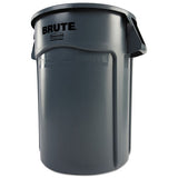 Rubbermaid® Commercial Brute Vented Trash Receptacle, Round, 44 Gal, Gray freeshipping - TVN Wholesale