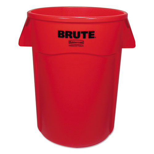Rubbermaid® Commercial Brute Vented Trash Receptacle, Round, 44 Gal, Red freeshipping - TVN Wholesale