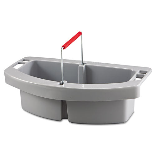 Rubbermaid® Commercial Maid Caddy, 2-compartment, 16w X 9d X 5h, Gray freeshipping - TVN Wholesale