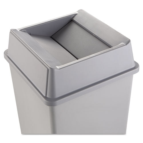 Rubbermaid® Commercial Untouchable Square Swing Top Lid, Plastic, 20.13w X 20.13d X 6.25h, Gray freeshipping - TVN Wholesale