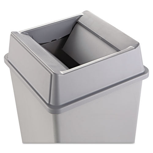 Rubbermaid® Commercial Untouchable Square Swing Top Lid, Plastic, 20.13w X 20.13d X 6.25h, Gray freeshipping - TVN Wholesale
