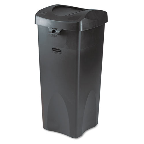 Rubbermaid® Commercial Swing Top Lid For Untouchable Recycling Center, 16" Square, Black freeshipping - TVN Wholesale