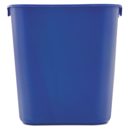 Rubbermaid® Commercial Small Deskside Recycling Container, Rectangular, Plastic, 13.63 Qt, Blue freeshipping - TVN Wholesale