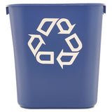 Rubbermaid® Commercial Small Deskside Recycling Container, Rectangular, Plastic, 13.63 Qt, Blue freeshipping - TVN Wholesale