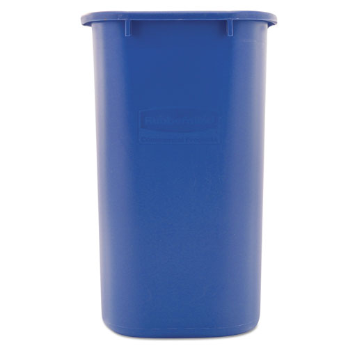Rubbermaid® Commercial Medium Deskside Recycling Container, Rectangular, Plastic, 28.13 Qt, Blue freeshipping - TVN Wholesale