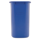 Rubbermaid® Commercial Medium Deskside Recycling Container, Rectangular, Plastic, 28.13 Qt, Blue freeshipping - TVN Wholesale