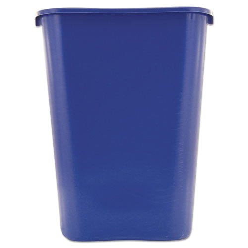 Rubbermaid® Commercial Large Deskside Recycle Container With Symbol, Rectangular, Plastic, 41.25 Qt, Blue freeshipping - TVN Wholesale