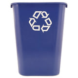 Rubbermaid® Commercial Large Deskside Recycle Container With Symbol, Rectangular, Plastic, 41.25 Qt, Blue freeshipping - TVN Wholesale