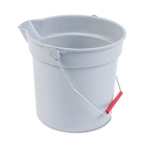 Rubbermaid® Commercial 10 Quart Plastic Utility Pail, 10 1-2 Diameter X 10 1-4h, Gray Plastic freeshipping - TVN Wholesale