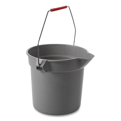 Rubbermaid® Commercial 10 Quart Plastic Utility Pail, 10 1-2 Diameter X 10 1-4h, Gray Plastic freeshipping - TVN Wholesale