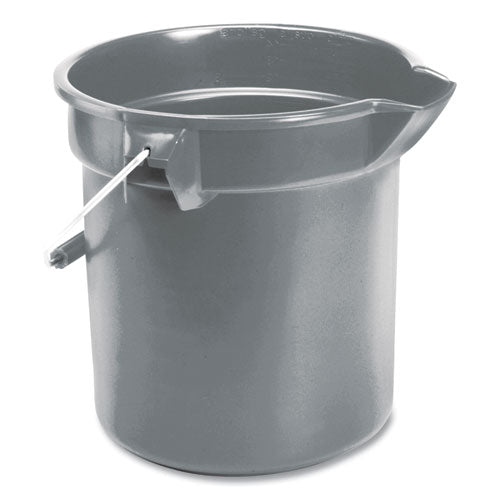 Rubbermaid® Commercial 10 Quart Plastic Utility Pail, 10 1-2 Diameter X 10 1-4h, Gray Plastic freeshipping - TVN Wholesale