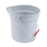 Rubbermaid® Commercial 10 Quart Plastic Utility Pail, 10 1-2 Diameter X 10 1-4h, Gray Plastic freeshipping - TVN Wholesale