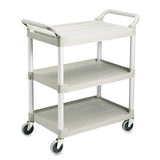 Rubbermaid® Commercial Service Cart, 200-lb Capacity, Three-shelf, 18.63w X 33.63d X 37.75h, Off-white freeshipping - TVN Wholesale