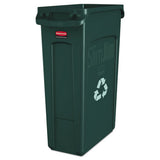 Rubbermaid® Commercial Slim Jim Recycling Container With Venting Channels, Plastic, 23 Gal, Green freeshipping - TVN Wholesale