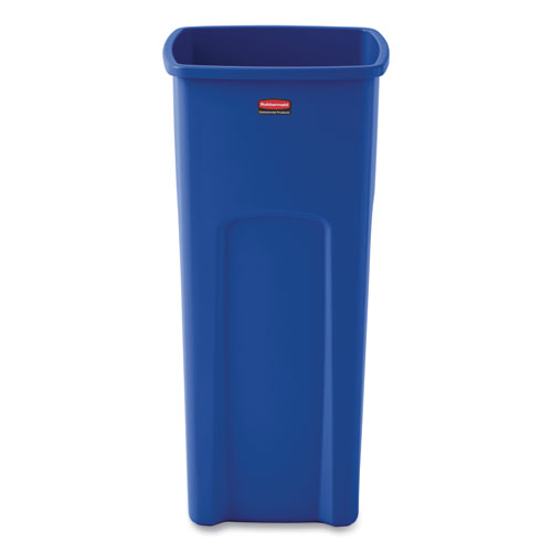 Rubbermaid® Commercial Recycled Untouchable Square Recycling Container, Plastic, 23 Gal, Blue freeshipping - TVN Wholesale