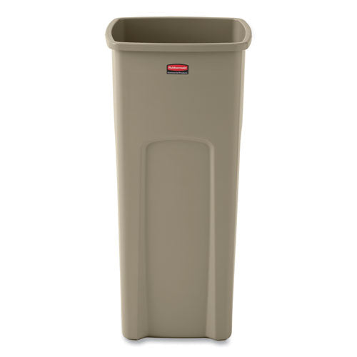 Rubbermaid® Commercial Untouchable Square Waste Receptacle, Plastic, 23 Gal, Beige freeshipping - TVN Wholesale