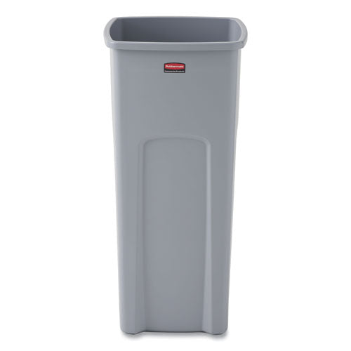 Rubbermaid® Commercial Untouchable Square Waste Receptacle, Plastic, 23 Gal, Gray freeshipping - TVN Wholesale