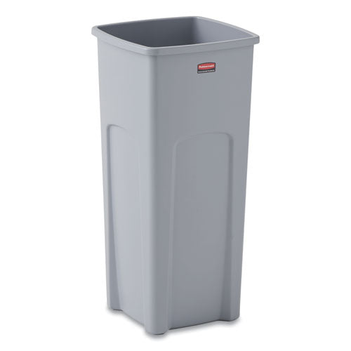 Rubbermaid® Commercial Untouchable Square Waste Receptacle, Plastic, 23 Gal, Gray freeshipping - TVN Wholesale