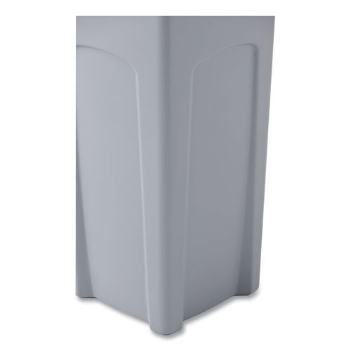 Rubbermaid® Commercial Untouchable Square Waste Receptacle, Plastic, 23 Gal, Gray freeshipping - TVN Wholesale