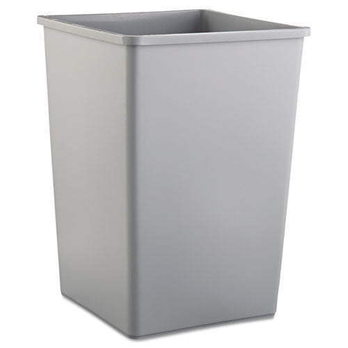 Rubbermaid® Commercial Untouchable Square Waste Receptacle, Plastic, 35 Gal, Gray freeshipping - TVN Wholesale