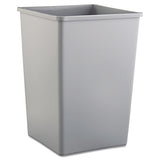 Rubbermaid® Commercial Untouchable Square Waste Receptacle, Plastic, 35 Gal, Gray freeshipping - TVN Wholesale