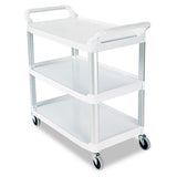Rubbermaid® Commercial Open Sided Utility Cart, Three-shelf, 40.63w X 20d X 37.81h, Off-white freeshipping - TVN Wholesale