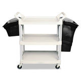 Rubbermaid® Commercial Xtra Utility Cart, 300-lb Capacity, Three-shelf, 20w X 40.63d X 37.8h, Gray freeshipping - TVN Wholesale