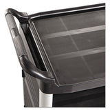 Rubbermaid® Commercial Xtra Utility Cart, 300-lb Capacity, Three-shelf, 20w X 40.63d X 37.8h, Black freeshipping - TVN Wholesale