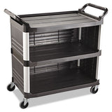 Rubbermaid® Commercial Xtra Utility Cart, 300-lb Capacity, Three-shelf, 20w X 40.63d X 37.8h, Black freeshipping - TVN Wholesale