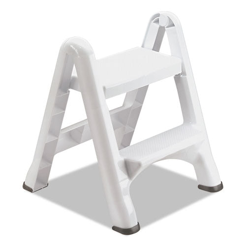 Rubbermaid® Ez Step 2-step Folding Stool, 19.5 X 20.6 X 22.7, White, 3-carton freeshipping - TVN Wholesale