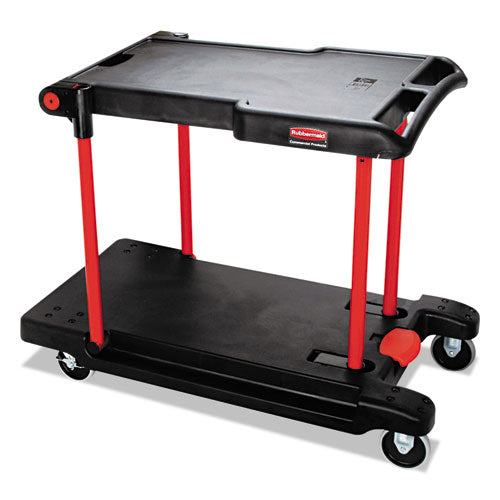 Rubbermaid® Commercial Convertible Utility Cart, Two-shelf, 23.88w X 45.13d X 34.38h, Black freeshipping - TVN Wholesale