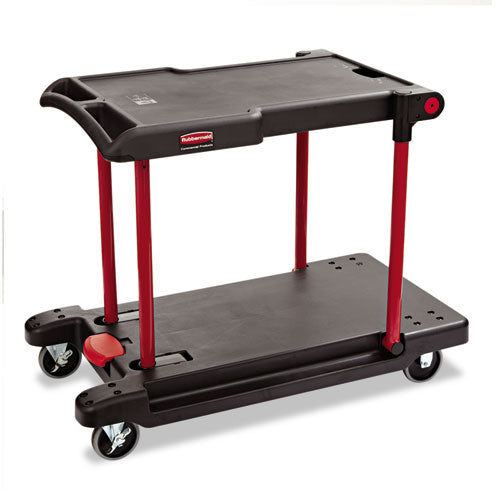 Rubbermaid® Commercial Convertible Utility Cart, Two-shelf, 23.88w X 45.13d X 34.38h, Black freeshipping - TVN Wholesale