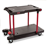 Rubbermaid® Commercial Convertible Utility Cart, Two-shelf, 23.88w X 45.13d X 34.38h, Black freeshipping - TVN Wholesale