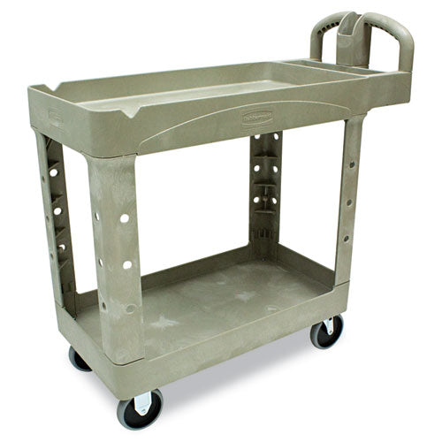 Rubbermaid® Commercial Heavy-duty Utility Cart, Two-shelf, 17.13w X 38.5d X 38.88h, Beige freeshipping - TVN Wholesale