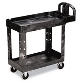 Rubbermaid® Commercial Heavy-duty Utility Cart, Two-shelf, 17.13w X 38.5d X 38.88h, Black freeshipping - TVN Wholesale