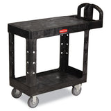 Rubbermaid® Commercial Flat Shelf Utility Cart, Two-shelf, 19.19w X 37.88d X 33.33h, Black freeshipping - TVN Wholesale