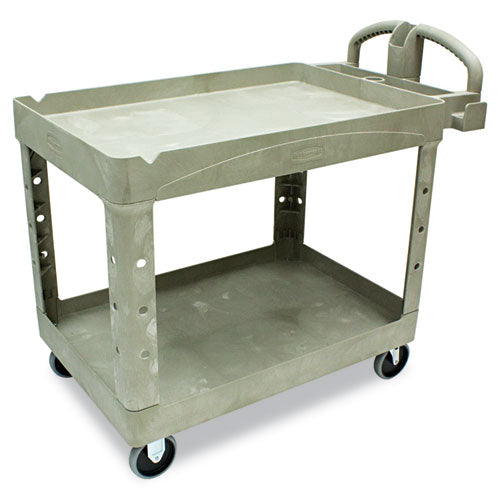 Rubbermaid® Commercial Heavy-duty Utility Cart, Two-shelf, 25.9w X 45.2d X 32.2h, Beige freeshipping - TVN Wholesale