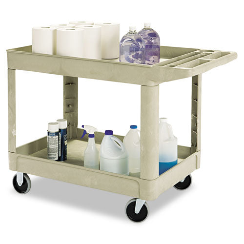 Rubbermaid® Commercial Heavy-duty Utility Cart, Two-shelf, 25.9w X 45.2d X 32.2h, Beige freeshipping - TVN Wholesale