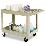 Rubbermaid® Commercial Heavy-duty Utility Cart, Two-shelf, 25.9w X 45.2d X 32.2h, Beige freeshipping - TVN Wholesale