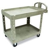 Rubbermaid® Commercial Heavy-duty Utility Cart, Two-shelf, 25.9w X 45.2d X 32.2h, Beige freeshipping - TVN Wholesale