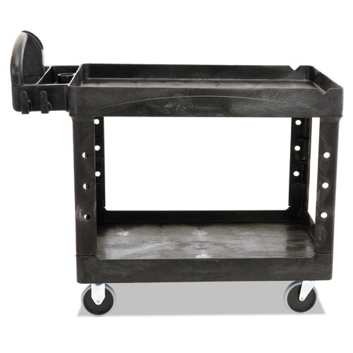 Rubbermaid® Commercial Heavy-duty Utility Cart, Two-shelf, 25.9w X 45.2d X 32.2h, Black freeshipping - TVN Wholesale