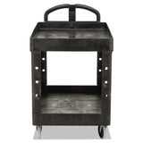 Rubbermaid® Commercial Heavy-duty Utility Cart, Two-shelf, 25.9w X 45.2d X 32.2h, Black freeshipping - TVN Wholesale
