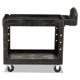 Rubbermaid® Commercial Heavy-duty Utility Cart, Two-shelf, 25.9w X 45.2d X 32.2h, Black freeshipping - TVN Wholesale