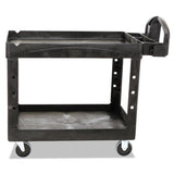 Rubbermaid® Commercial Heavy-duty Utility Cart, Two-shelf, 25.9w X 45.2d X 32.2h, Black freeshipping - TVN Wholesale