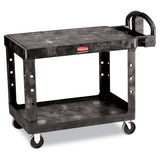 Rubbermaid® Commercial Flat Shelf Utility Cart, Two-shelf, 25.25w X 44d X 38.13h, Black freeshipping - TVN Wholesale