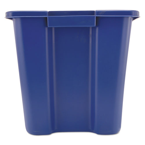 Rubbermaid® Commercial Stacking Recycle Bin, Rectangular, Polyethylene, 14 Gal, Blue freeshipping - TVN Wholesale