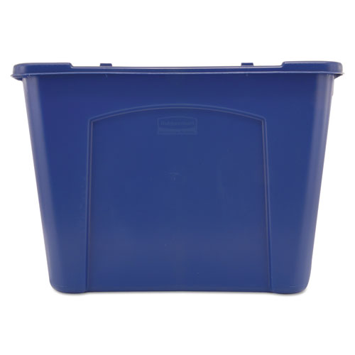 Rubbermaid® Commercial Stacking Recycle Bin, Rectangular, Polyethylene, 14 Gal, Blue freeshipping - TVN Wholesale
